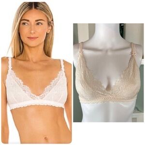 NWT New Hanky Panky x Monique Lhuillier Revolve Lace Bralette Cream White XSmall